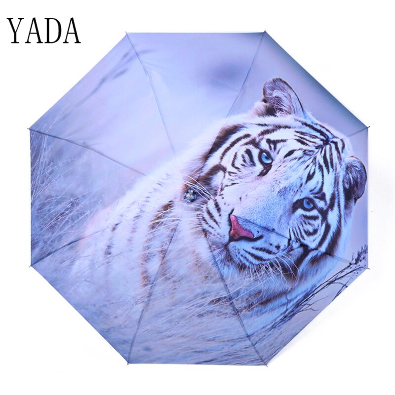 YADA Charms Tijger Patroon Paraplu Regen Vrouwen uv Paraplu Voor Womens Winddicht Folding Paraplu YS115
