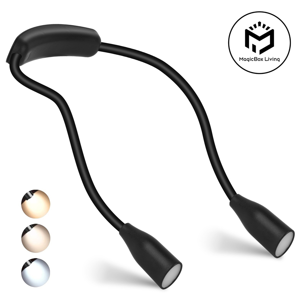 LED-Lesehalsleuchte, wiederaufladbar über USB, Bücherlampe 360° ° flexibel Arm Lesebuch Licht Lesen Hals Lampe Studie Lesen Nachtlicht
