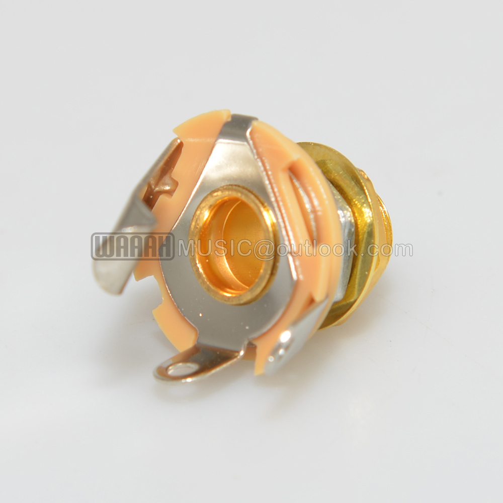 1 Uds. Conector de entrada de guitarra eléctrica para guitarra eléctrica y bajo 1/4 "(6,35mm) conector Mono Jack tuerca y arandela cromada