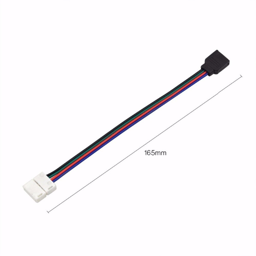 5050 RGB 4 Pin LED Strip Connector, 5pcs 10mm Strip to Power Adaptor Snap Down 4 Pin Connector for 5050 RGB Flexibl ST253