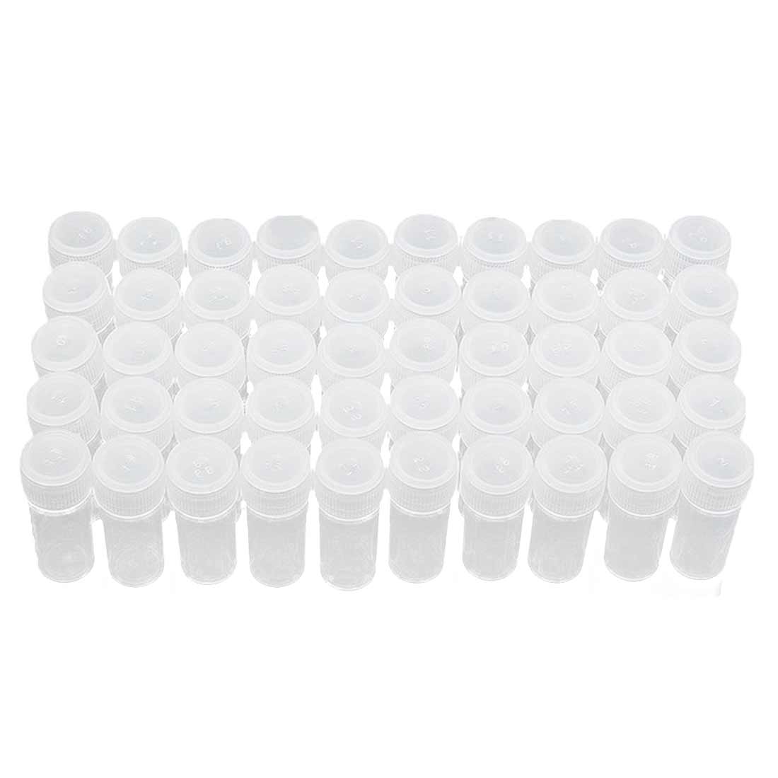 20PCS 5ml Plastic Sample Bottle Small Bottle Test Tube Mini Bottles Storage Containers White Mini Vials Jars Food Spice Bottles