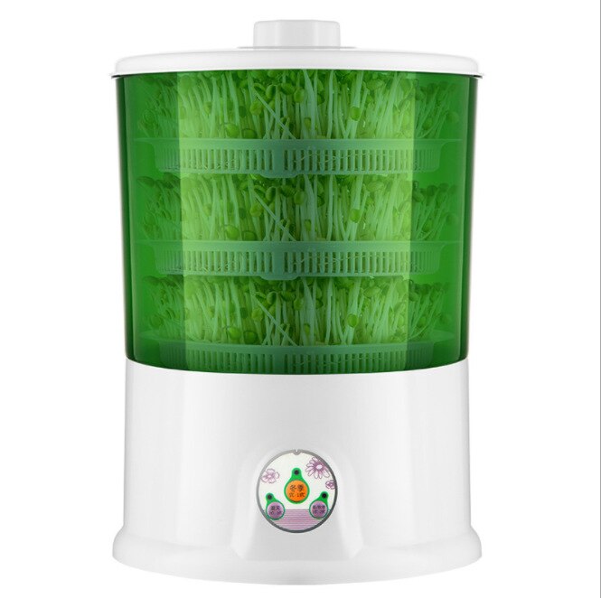 Household 2/3 Layers Bean Sprouts Automatic Electric Multi-functional Healthy Green Seeds Growing Bean Sprout Machine: White three layers / UK