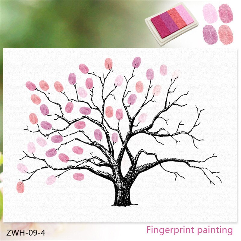 30*40cm Fingerprint Signature Guest Book for Wedding Party My First Holy Communion Sign Book Girls Boys Baptism No frame: PINK