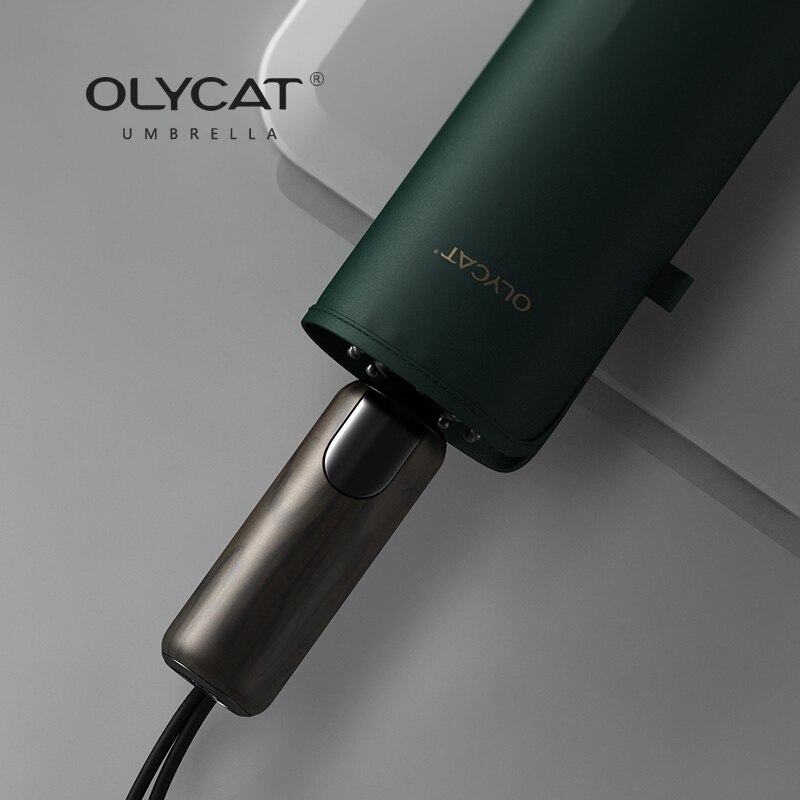 OLYCAT-paraguas para hombre, sombrilla totalmente automática de alta densidad, resistente a la lluvia, estilo Retro, para negocios, alta gama, para exteriores, 3 pliegues, 10k