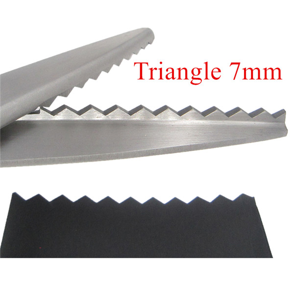 Sewing Cut 23.5cm Zig Zag Dressmaking Tailor Leather Handicraft Fabric Shear Pinking Scissor Textile DENIM DIY Upholstery Tool: Triangle7mm