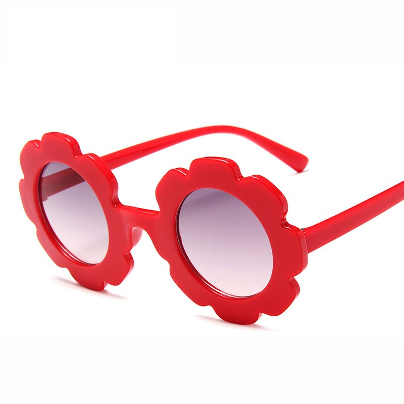 WarBlade Neue freundlicher Sonnenbrille freundlicher Runde Blume sonnenbrille Mädchen Jungen Baby Sport Schattierungen Brille UV400 Brillen Oculos De Sol: C3 rot grau