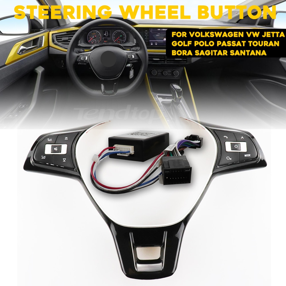Coche Universal botones de volante para Volkswagen Jetta VW Golf Passat Touran Bora Sagitar Santana Lavida Lamando Polo SUPERB