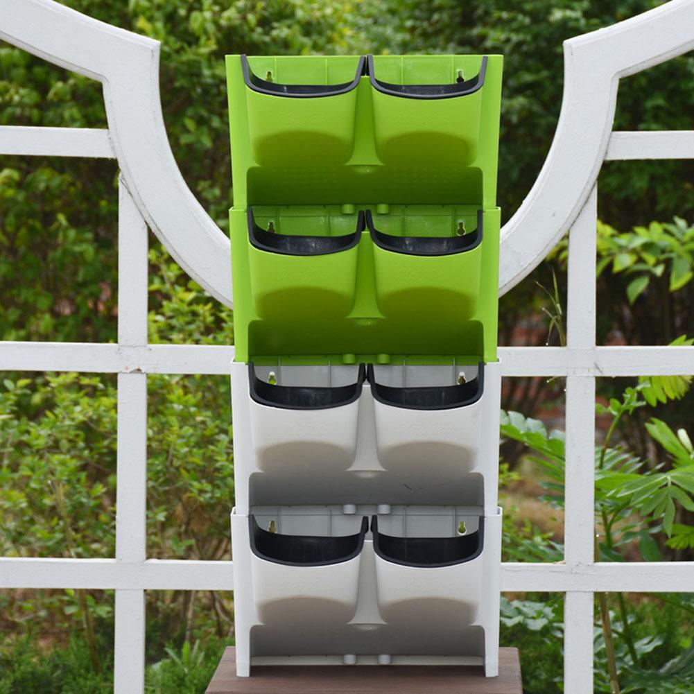 Self Watering Flower Pot Stackable Vertical Planter Wall Hanging Durable For Garden Balcony