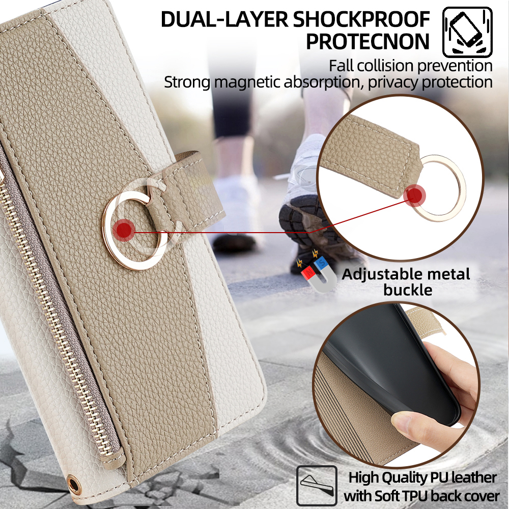 Redmi Note 13 Pro Crossbody Phone Case for Xiaomi Redmi Note 13 13R Pro Plus 13C 5G Poco X6 M6 Pro Wallet Case with Metal Chain