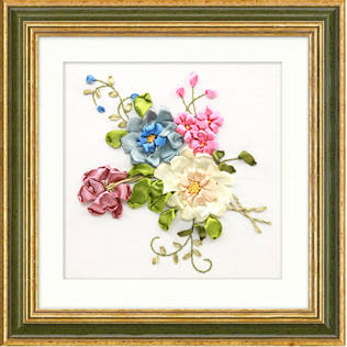 Peonía flor kit de bordado de cinta varios cuadros de pintura artesanía DIY a mano costura decoración atística de pared 7 patrones: 1