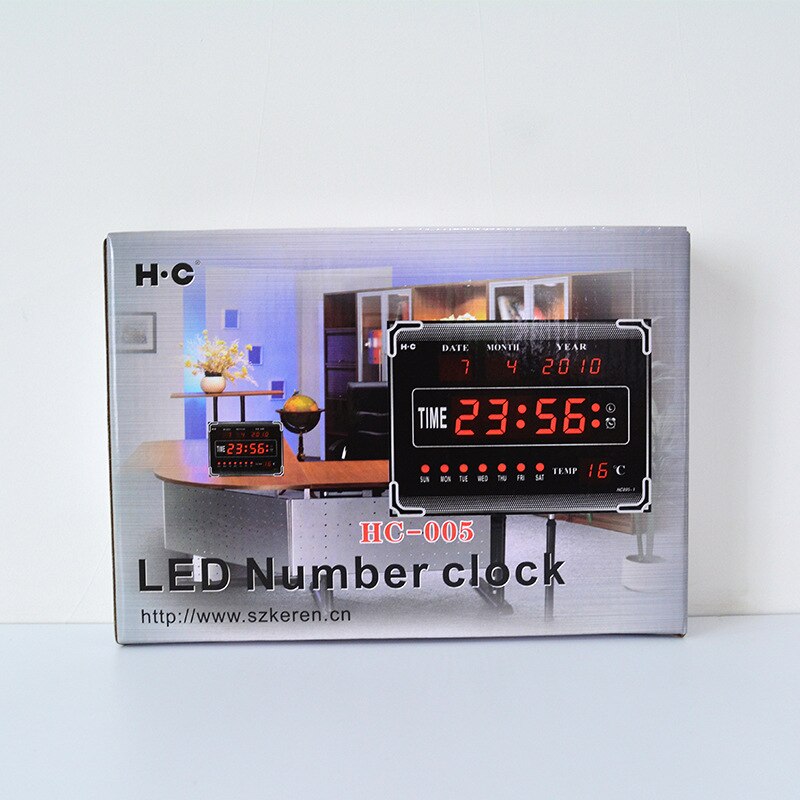 Hongchuang English electronic calendar led Wall Clock 10 inch digital clock music alarm