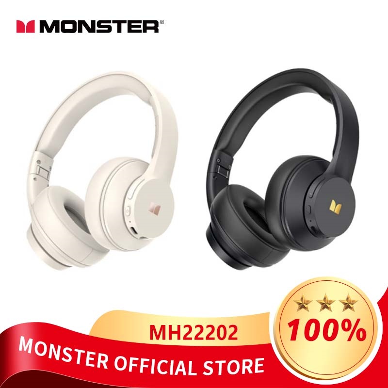 Monster MH22202 Op het hoofd gemonteerde Bluetooth 5.4-oortelefoon HD Oproep Ruisonderdrukking Muziek Gaming-hoofdtelefoon Lange batterijduur