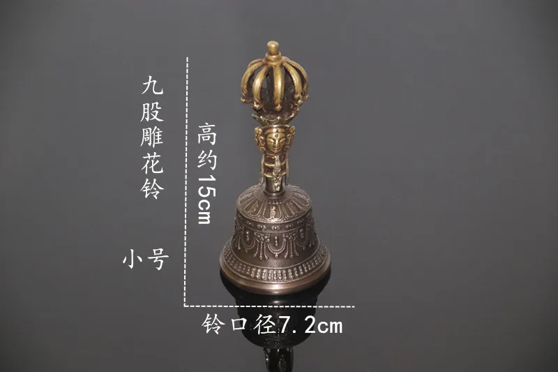 Nepal Tibetaanse Klokken Klinken Handgemaakte Koperen Vajra Bel En Stamper Meditatie Tool Geluid Genezend Instrument Boeddhist Levert: messing