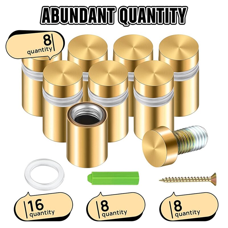 8 Sets Standoff Screws Advertising Nail Standoff Wall Mounting Hardware for Hanging Acrylic Picture Frame