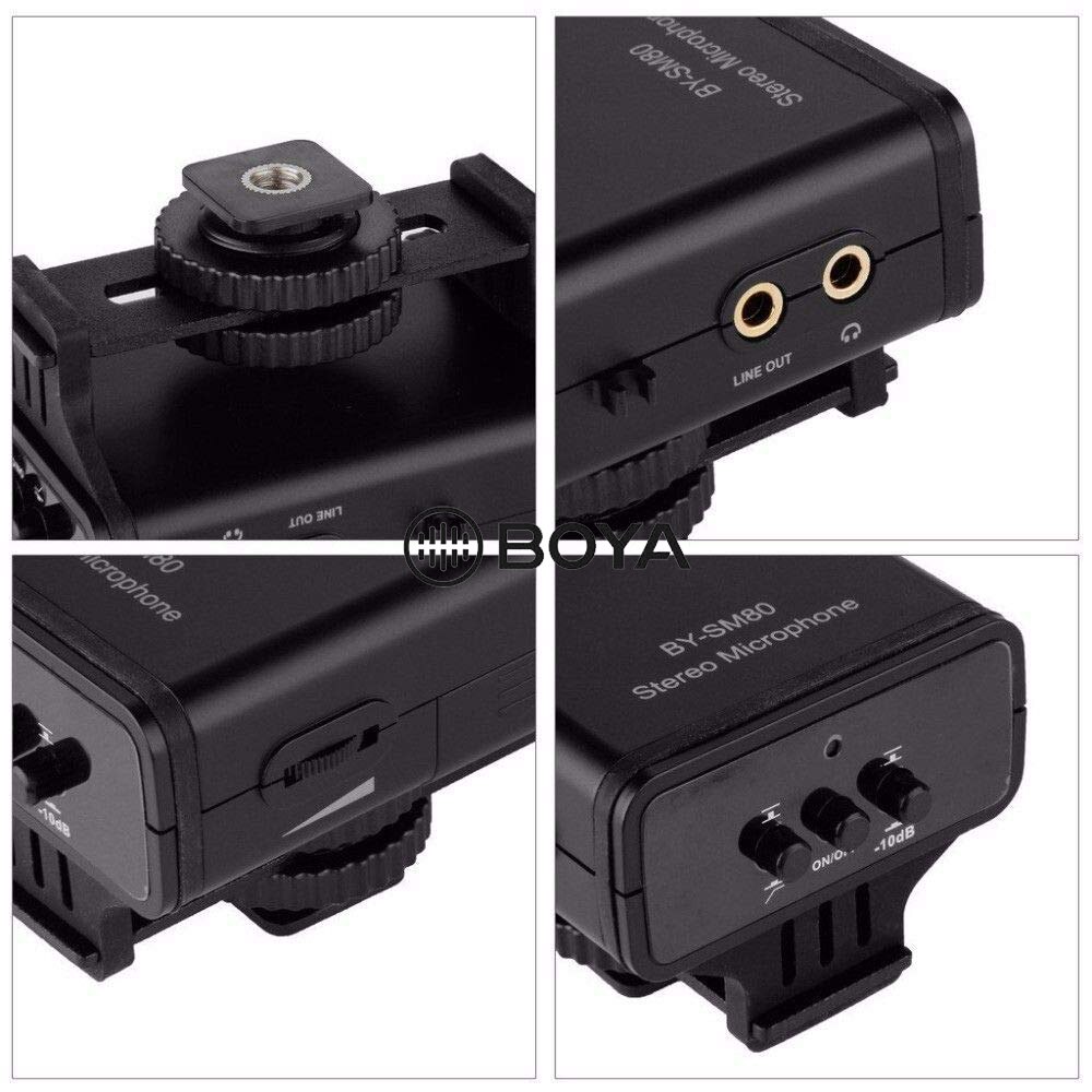 Boya av -sm80 stereo videomikrofon med frontrute til kanon til nikon til sony dslr kamera mikrofon videokamera