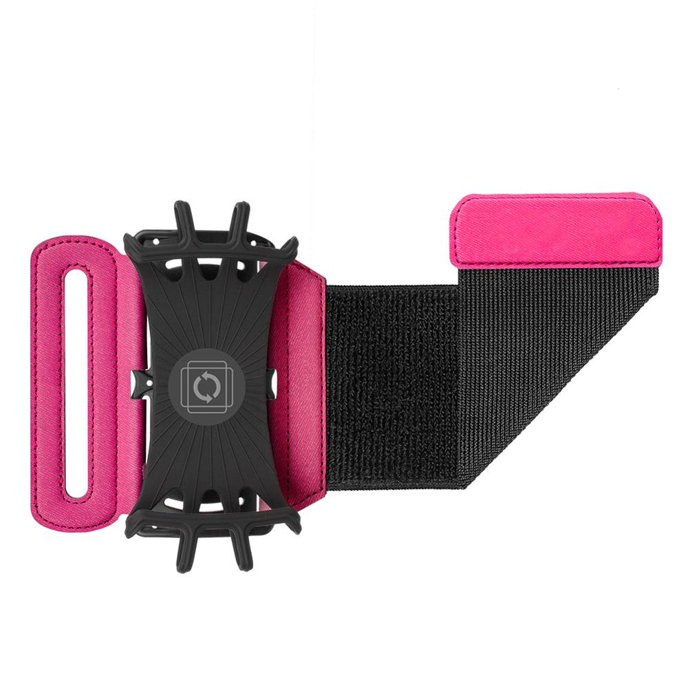 IKinHo Wristband Phone Holder for iPhone/Samsung/Google,180 degree rotation Great for Hiking Biking Walking Running Arm band: Pink