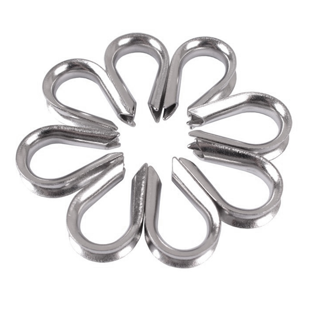 GTBL 4 x Stainless Steel - 3mm Wire rope loop Rope Thimbles