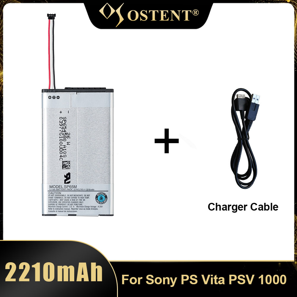 OSTENT 2210mAh SP65M akumulator do Sony PS Vita PSV 1000 Gamepad wymienny akumulator z ładowarką USB kabel do ładowania