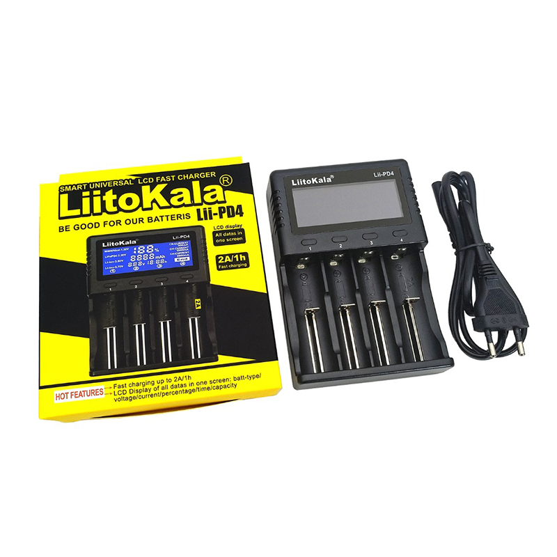 Liitokala Lii-100 Lii-202 Lii-402 Lii-PD4 100B Battery Charger, Charging 18650 1.2V 3.7V 3.2V 18350 26650 NiMH Lithium Battery