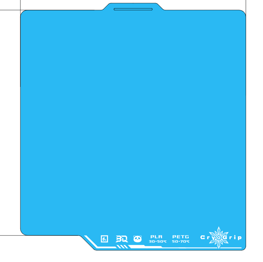 BIQU Panda plaque de construction revêtement CryoGrip sans sabot 257x257mm acier à ressort Double face texturé pour imprimante 3D BambuLab P1P P1S A1: 2.25MM / WHITE