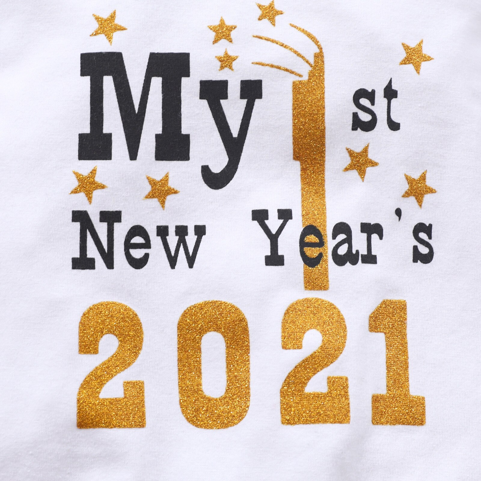 Bebê recém-nascido meninos feliz anos novos carta macacão + headbands