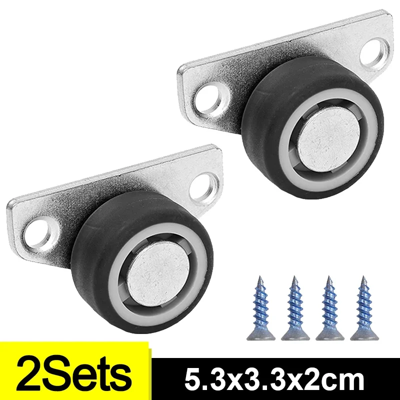 12-1pcs Side Mount Caster Wheels Mini Silent Rubber Furniture Castors Directional Cartwheels For Trolley Drawer Kitchen Cabinet: Silver