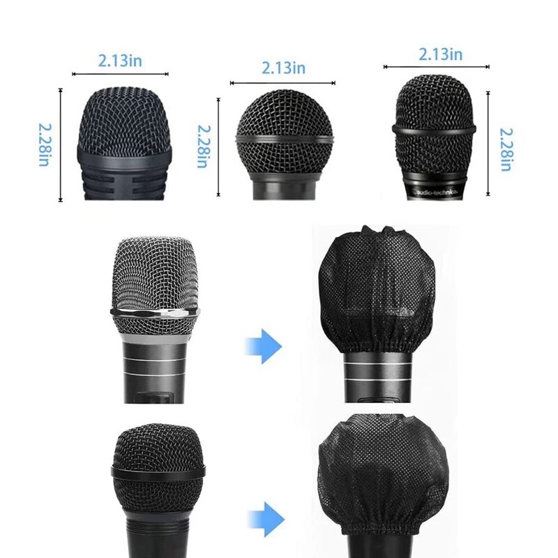 Rise -400 stück einweg-mikrofonabdeckung, mikrofon-windschutz aus vliesstoff, handmikrofon-filter für ktv-aufnahmestudios und karaoke