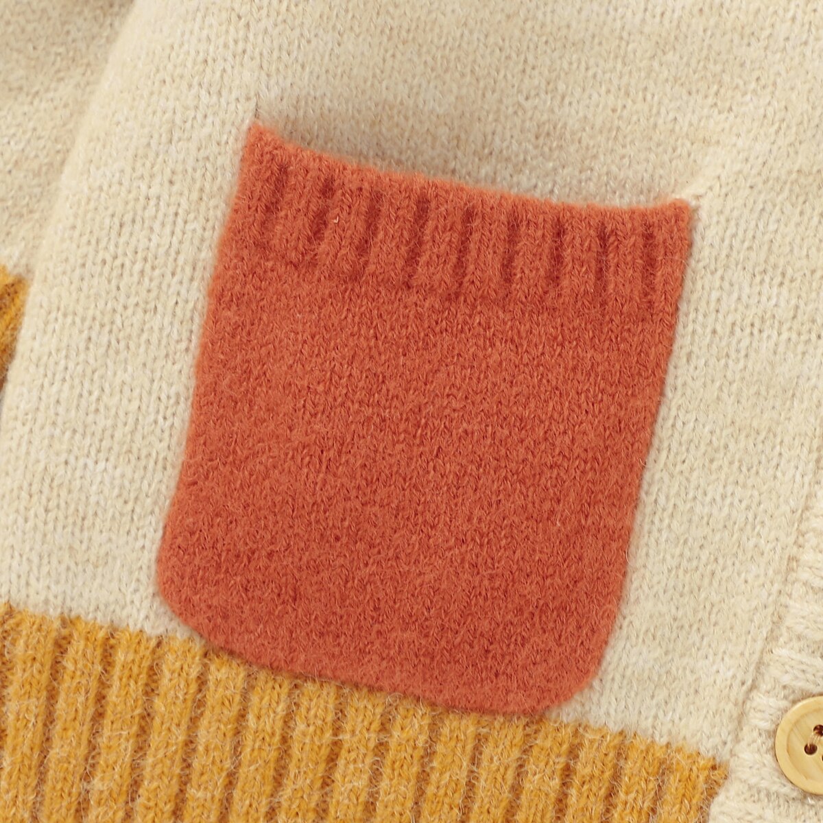 automne automne 0-24M infantile bébé filles garçons couleur bloc tricoté manteau poches à manches longues simple boutonnage Cardigan