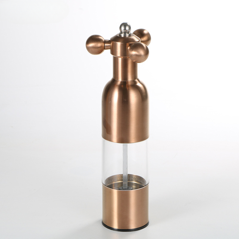 304 Stainless Steel Manual Pepper Grinder Faucet Shape Black Pepper Mill Seasoning Bottle Food Safe Ceramic Burr Salt Grinder: Orange