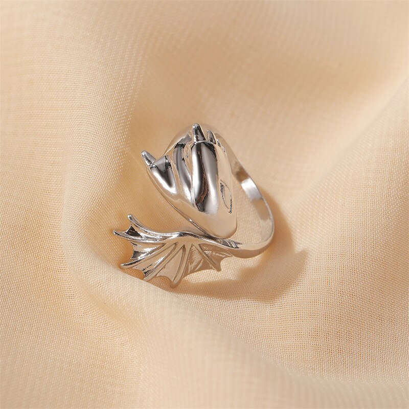 Charm Vrouwen Vleugels Ringen Metal Silver Kleur Romantisch Meisje Pterodactyl Ring Voor Partij Dames Mode Mannen Sieraden: WN910-6