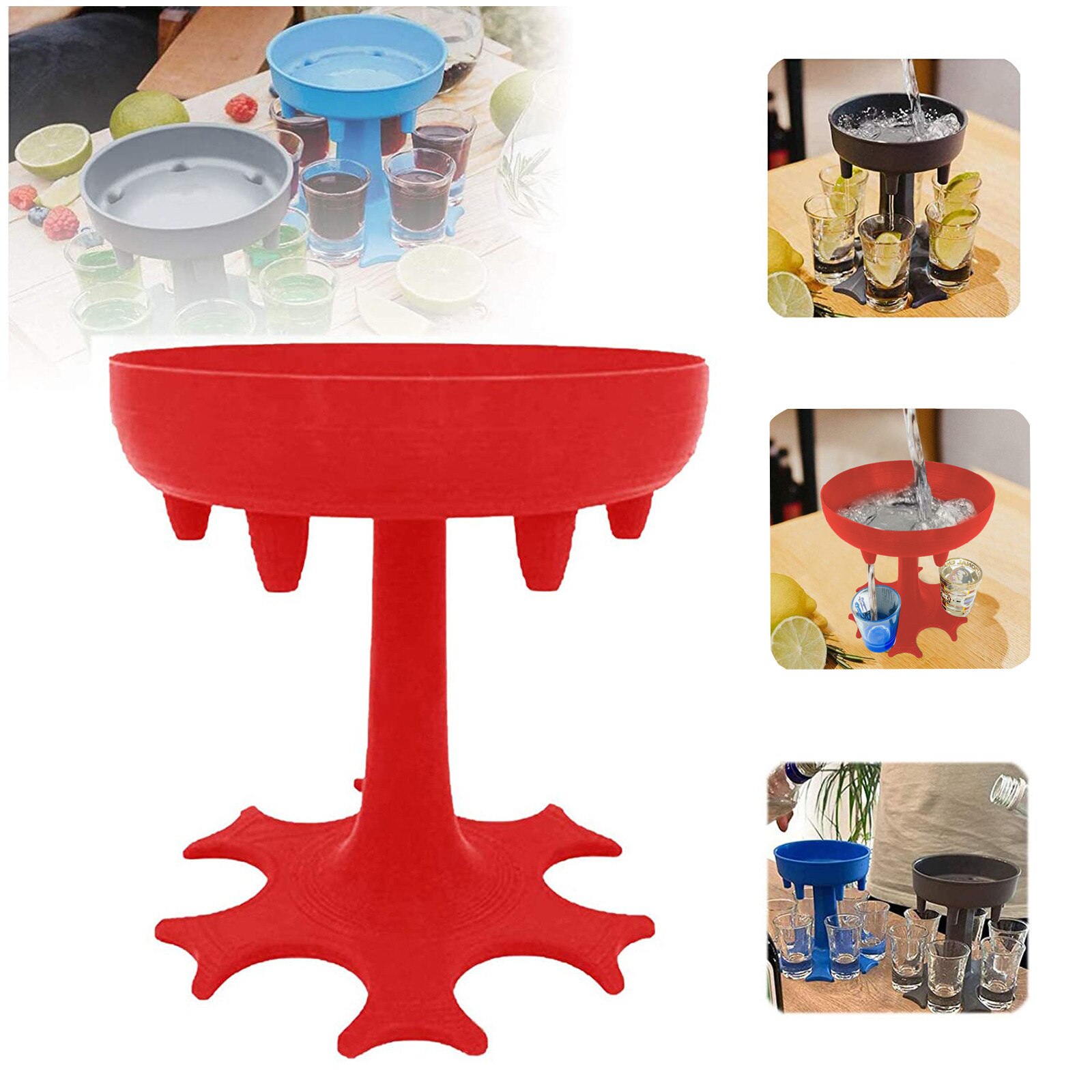 6 Shot Glass Dispenser And Holder -dispenser For Filling Liquids, Shots Dispenser Home Bar Time Liquor Dispenser And Carrier