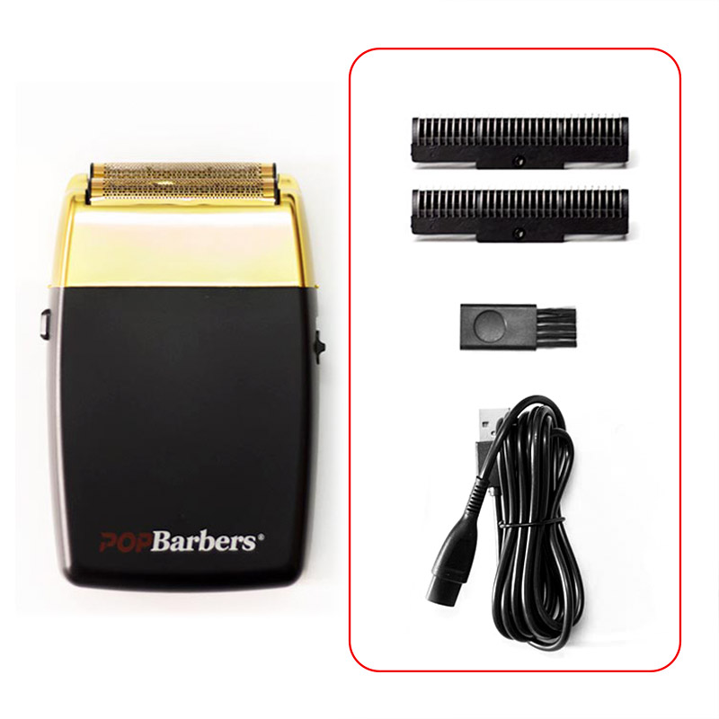 11000 RPM POP Barbers P620 Electric Men's Beard Trimmer Double Foil Shaver Electric Shaver USB Hair Cutting Machine: light yellow