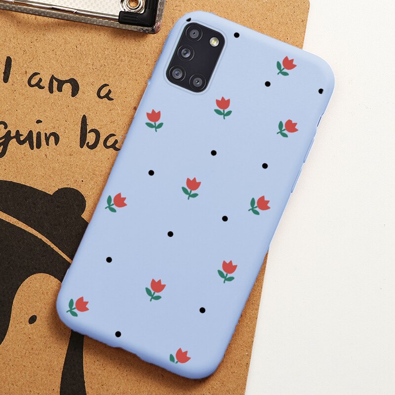 Per Samsung Galaxy A31 custodia morbida custodia protettiva in Silicone TPU Cover per Samsung A 31 a31 6.4 "Fundas Cute Cats Flower Coque Bag: Kqz95-12xhohua