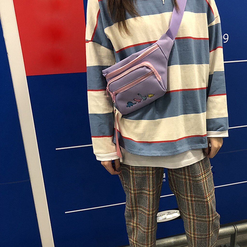 Бананка Oxford Frauen Trend Feste Farbe Nette aufbringen Oxford Brust Tasche Tasche riñonera mujer сумка поясная