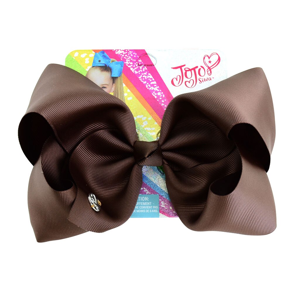 8 tommer store jojo-sløyfer jojo siwa-båndsløyfer med klips for barn jenter boutique solide hårspenner hårtilbehør: 678- j -3