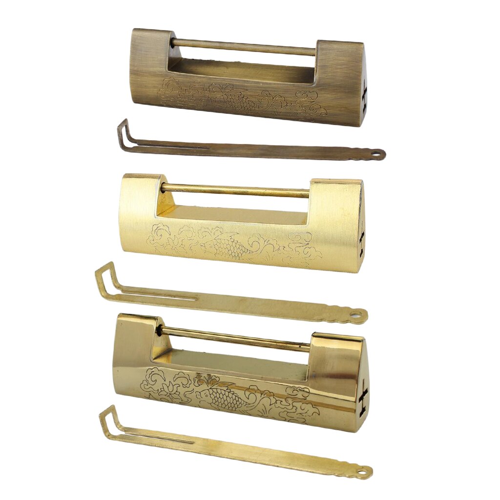 Alte Chinesische Schloss, Schmuck Kasten Schublade Jahrgang Geschnitzte Günstigen Fisch Blatt Vorhängeschloss Schloss mit Schlüssel