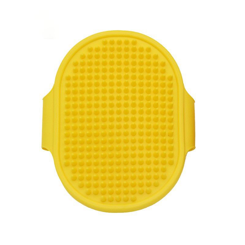 Brosse en caoutchouc souple pour chien et chat, peigne de bain en Silicone pour animaux de compagnie, peigne de Massage, épilateur, fournitures pour animaux de compagnie, toilettage pour chien, équipement de nettoyage: YELLOW