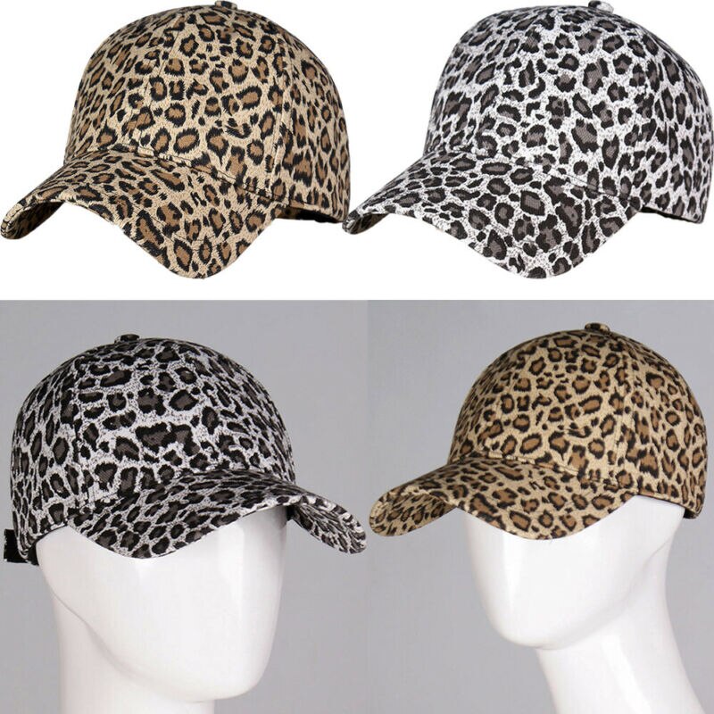 Kvinder leopard baseball cap snapback hat udendørs sport justerbare hætter