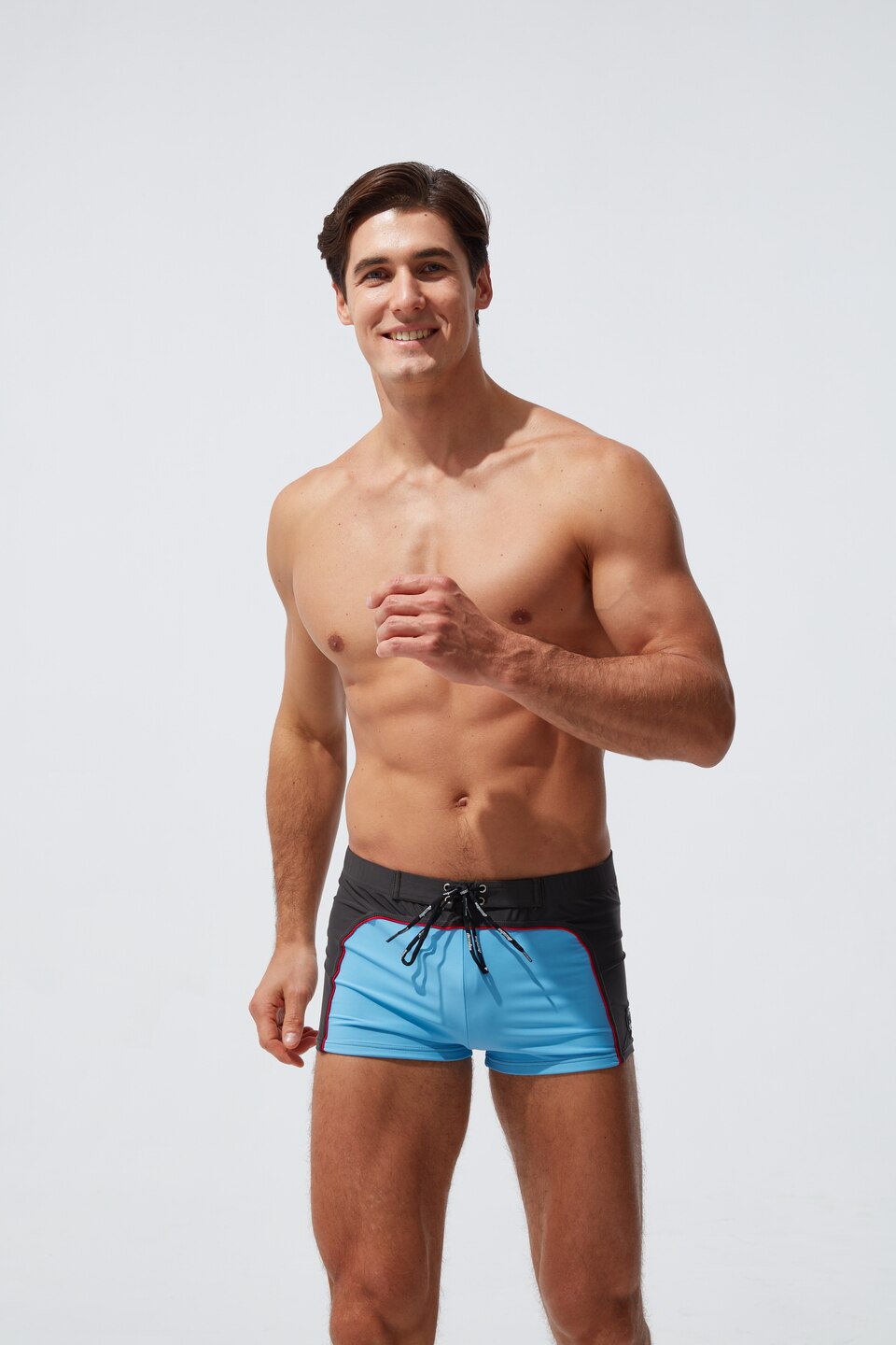 Europea y americana de los hombres bolsillo pantalones para playa y surf pantalones cortos deportes impermeable secado rápido natación Pantalones: Azul cielo / XL