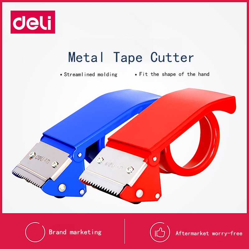 Deli 823/824 Metalen Hand Tape Cutter Tape Dispenser Voor Max. 60Mm Tape En 48Mm Tape Blauw Rood Kleuren