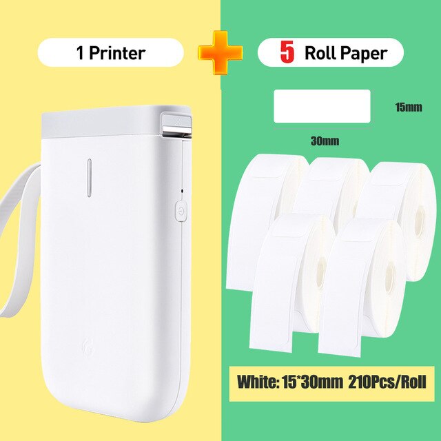Niimbot D11 Wireless label printer Portable Pocket Label Printer Bluetooth Thermal Label Printer Fast Printing: D11 5 White Label L