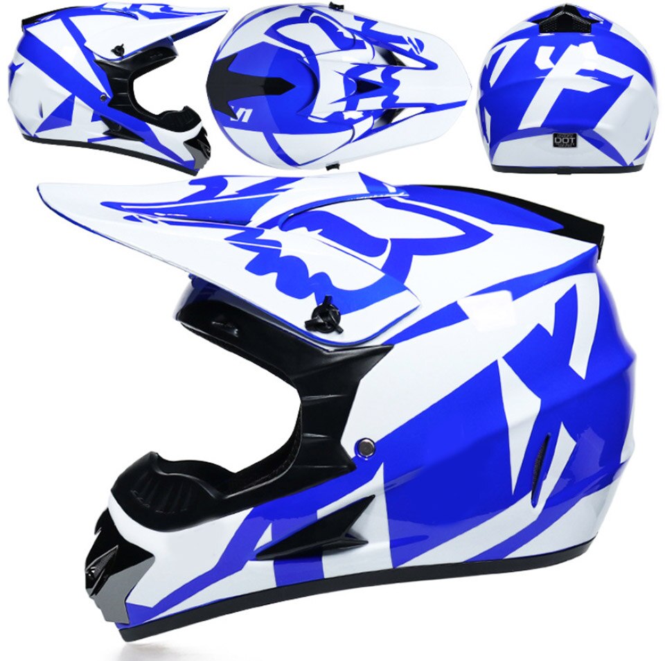 Youth Motocross Helmets, Motorcycle Racing Kart Snowmobile Helmet Casco Moto, Unisex, Suitable for All Seasons: Sky Blue