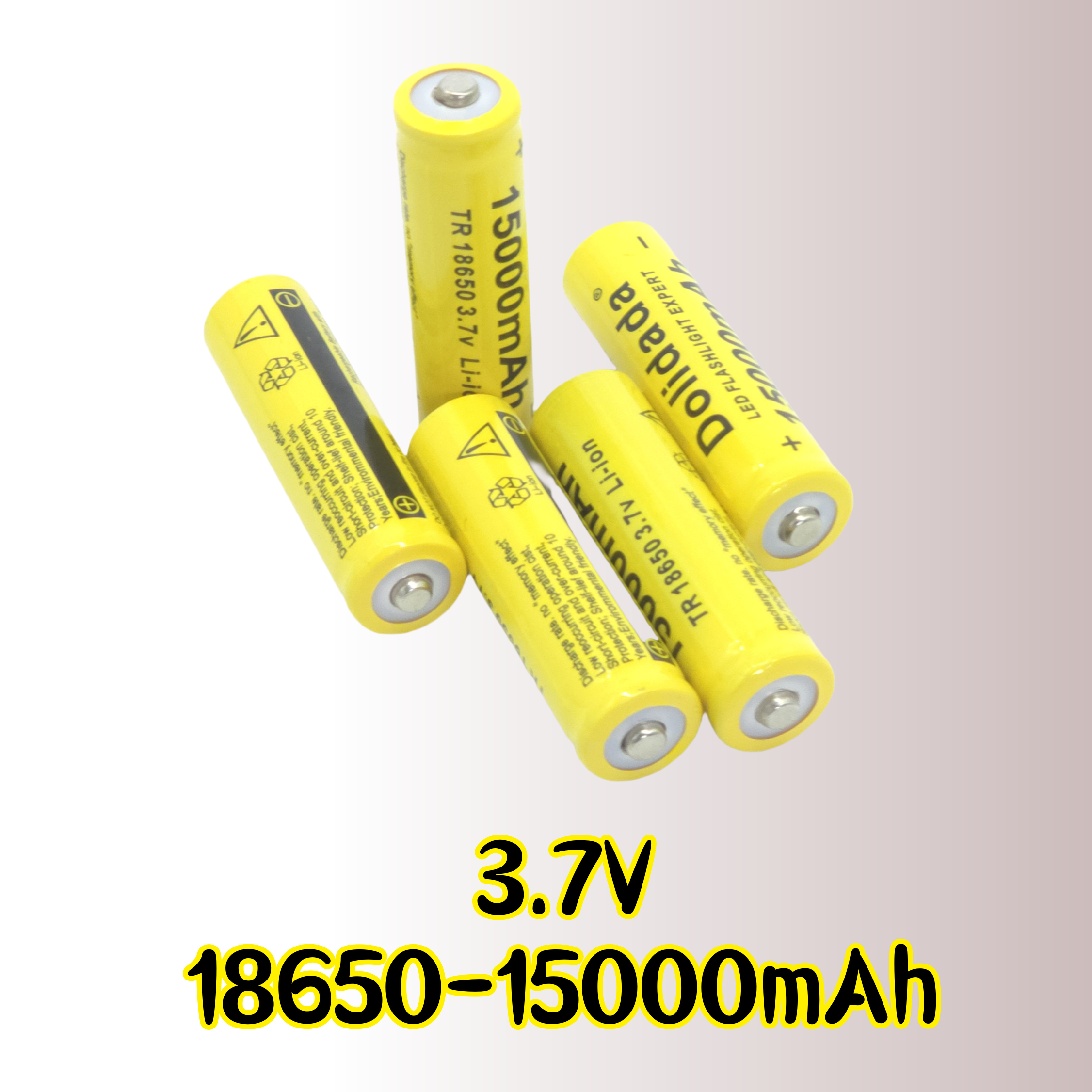 【15000mAh High-Capacity Charge】3.7V 18650 Large-Capacity Rechargeable Lithium Battery | Comes with a Charger