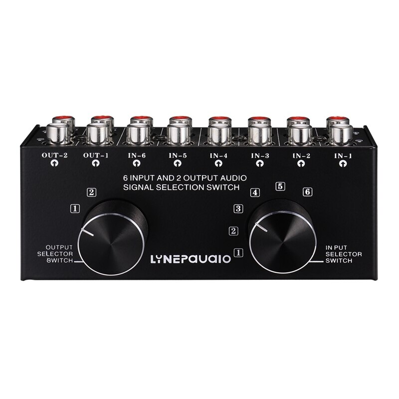 Umschalter 6 in 2 aus oder 2 in 6 Heraus Kopfhörer Lautsprecher Umschalter Stereo Klang Quelle Signal Auswahl Umschalter, Schnittstelle Nimmt RCA