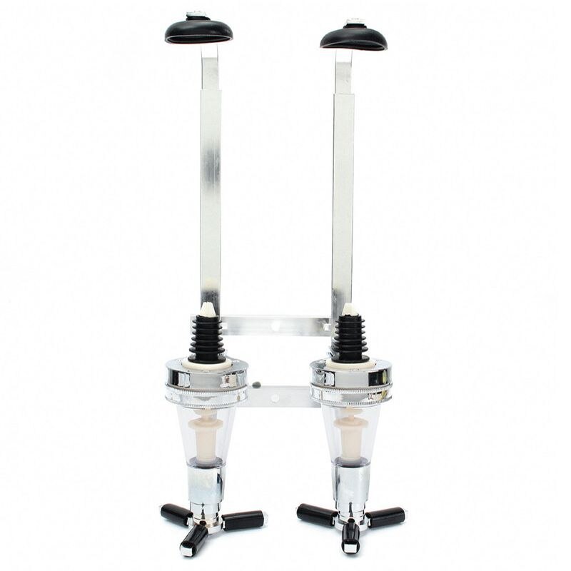 2 Bottles Wine Alcohol Shot Dispenser Pourer Rack Liquor Drinks Wall Bar Mounted: Default Title