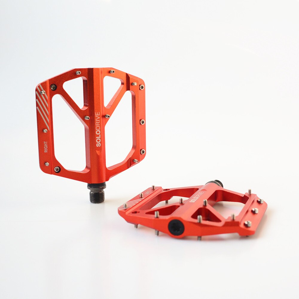 Pédales de vélo ultraminces en alliage d'aluminium pour vtt et route: Orange