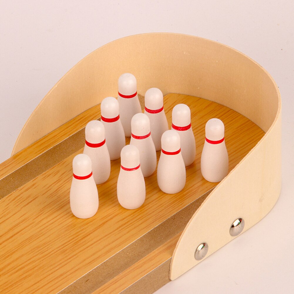 Pet Bird Parrot Wooden Bowling Game Desktop Educational Puzzle Training Toy