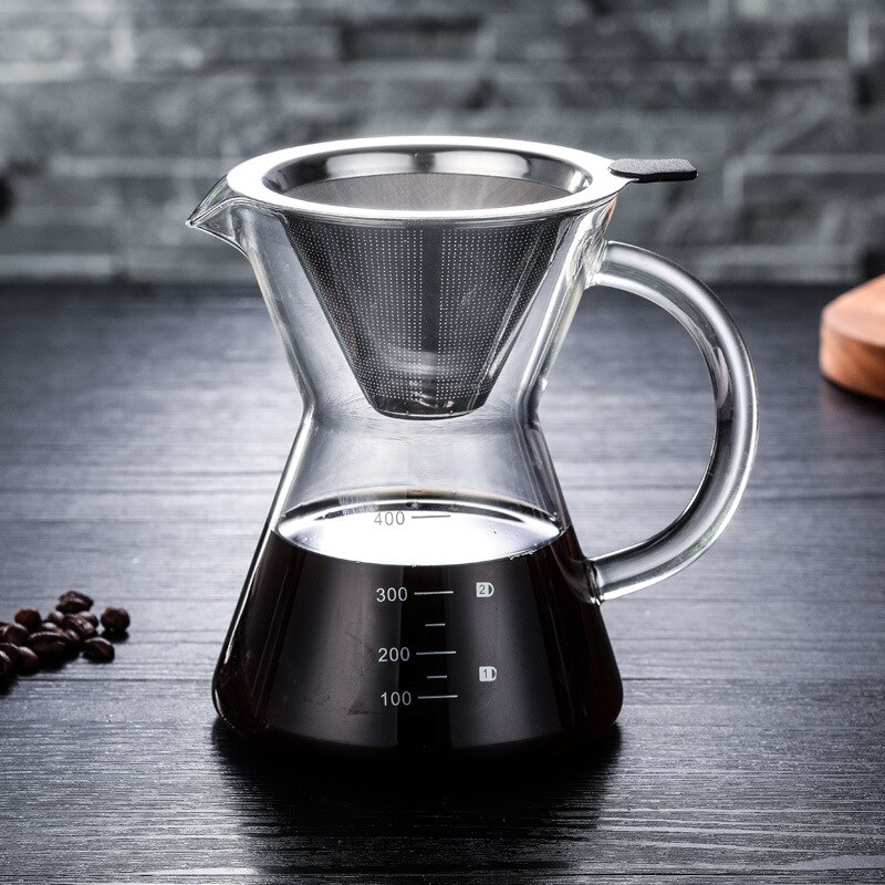 400 Ml/1 Kopjes Classic Espresso Koffiezetapparaat Pot Voor Koffie Giet Over Koffiezetapparaat Koffiezetapparaat Filter Koffie Pot