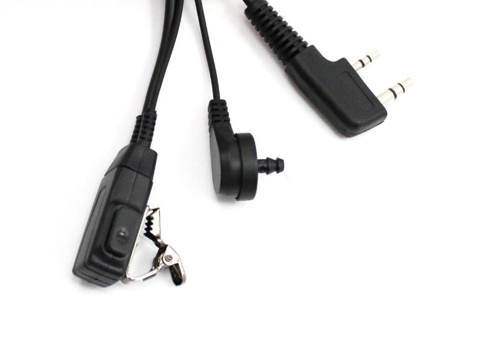 2pcs Acoustic Tube PTT Mic Earpiece Walkie Talkie Headset For Kenwood For Baofeng Bf-888s UV5R UV-82 Or TYT