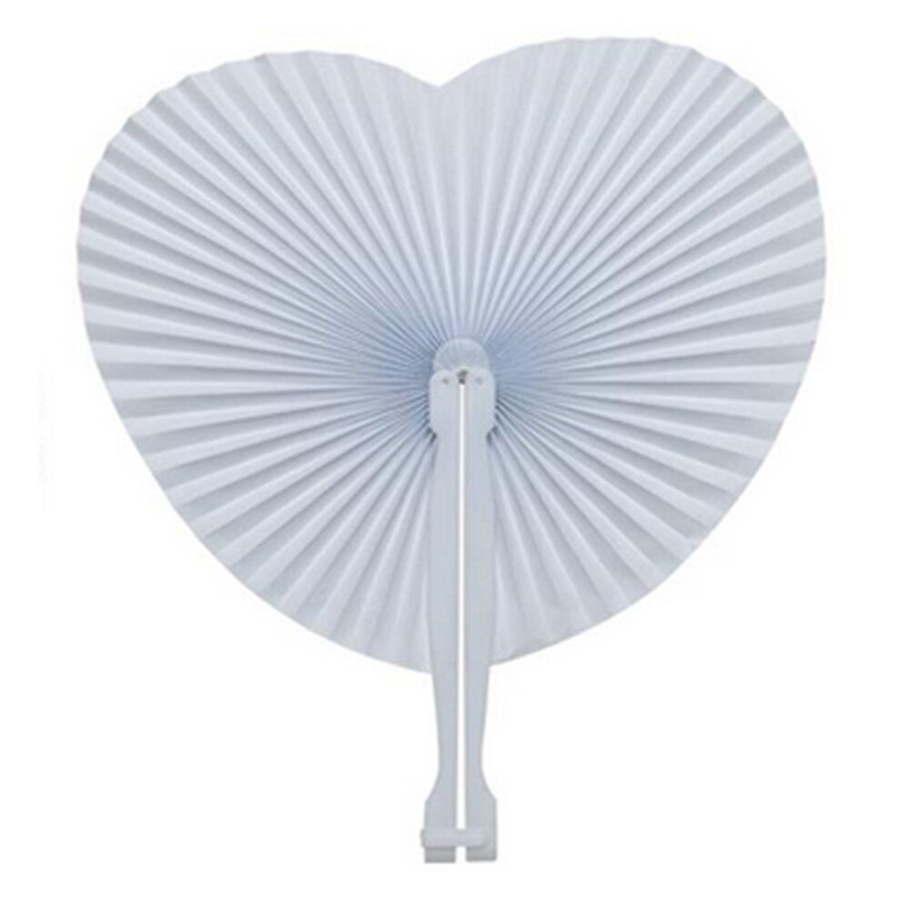 5 stk lommepapirventilatorer, der foldes håndholdt blæser hjerteform til bryllupsfest gæst bryllupsfødselsdag dekoration (hvid): 5 stk hjerte